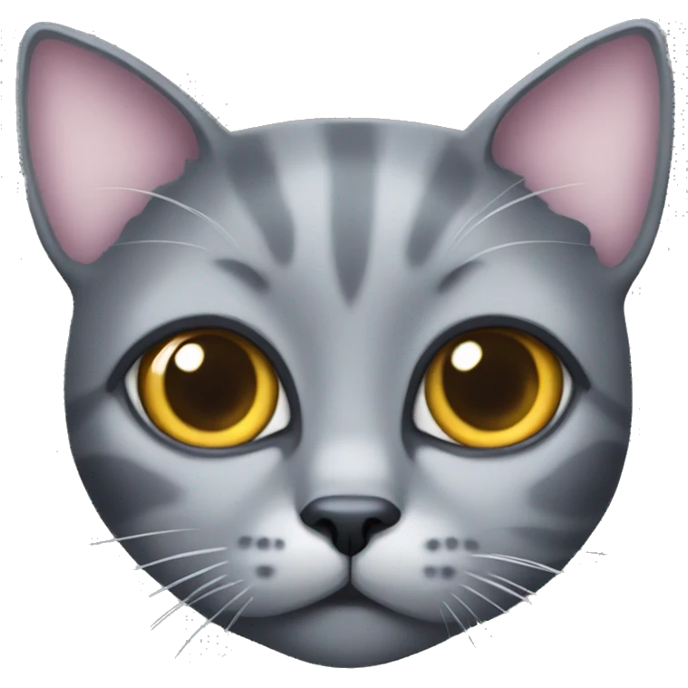 Grey cat with huge sparkly eyes emoji