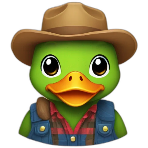 cute duck as lumberjack emoji