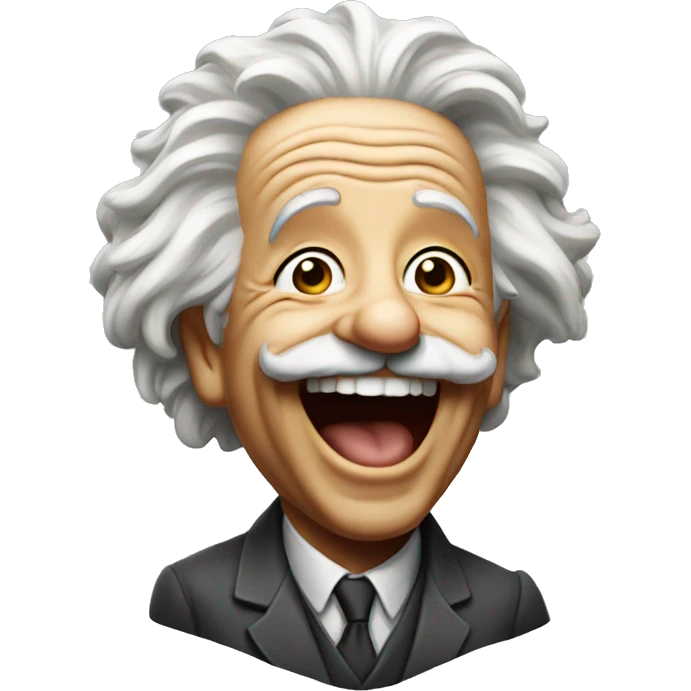 Einstein laughing emoji
