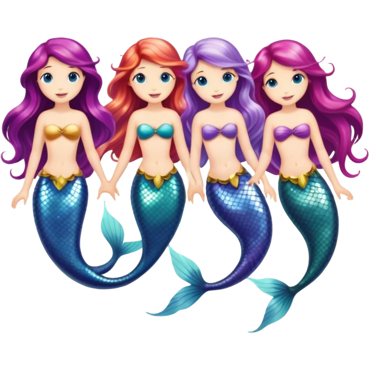 Five mermaid sisters emoji