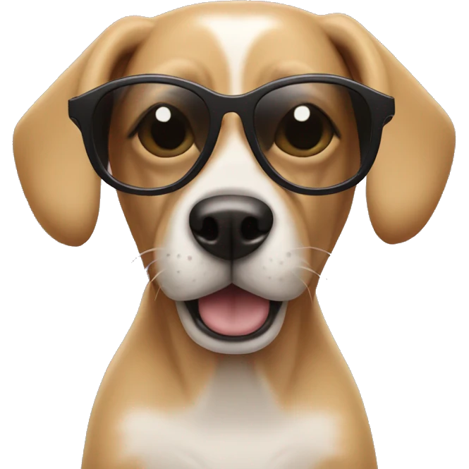 Dog with sunglasses blowing on nails emoji