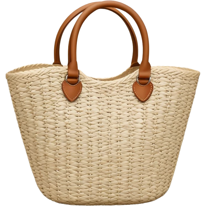 white straw beach bag emoji