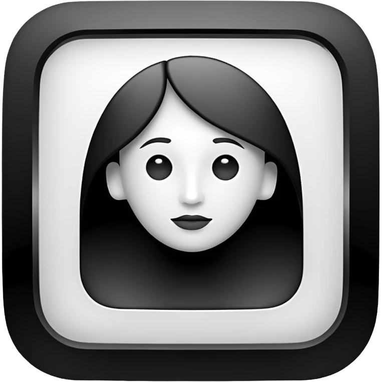 Minimalistic flat vector icon, iOS style, thin black contour on white background. Adobe Illustrator logo "Ai" inside a simple square, clean and modern, no text outside the logo, no shadows. Optionally placed on a minimal computer monitor outline emoji