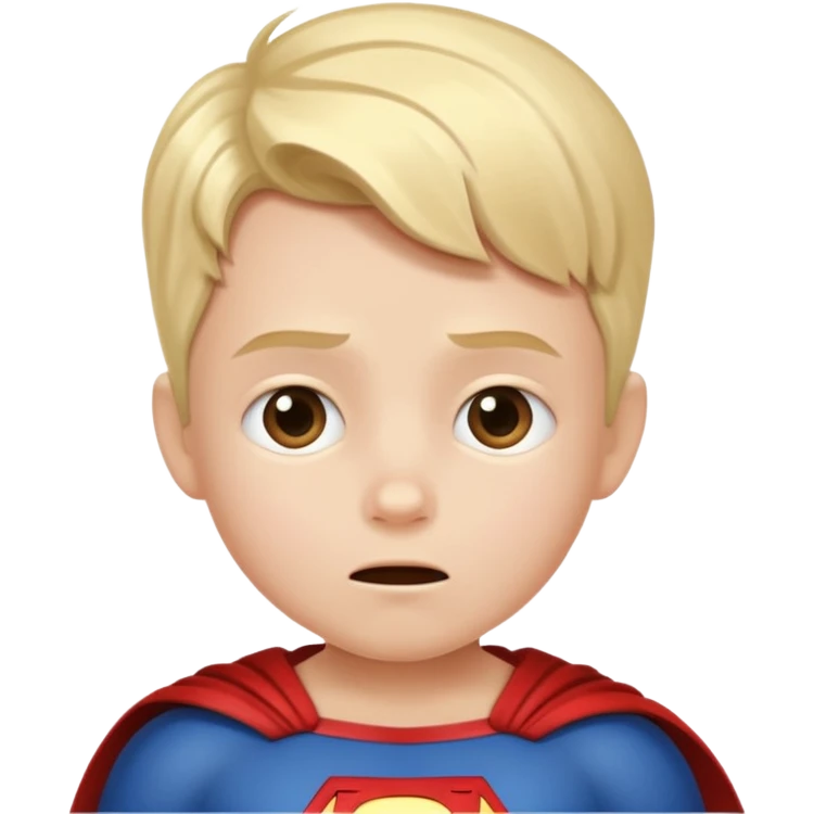 Ein Kind fühlt sich hilflos und beginnt sich wie ein bewunderter Superheld zu verhalten emoji