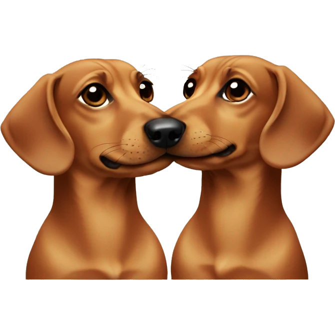 Dachshund kissing  emoji