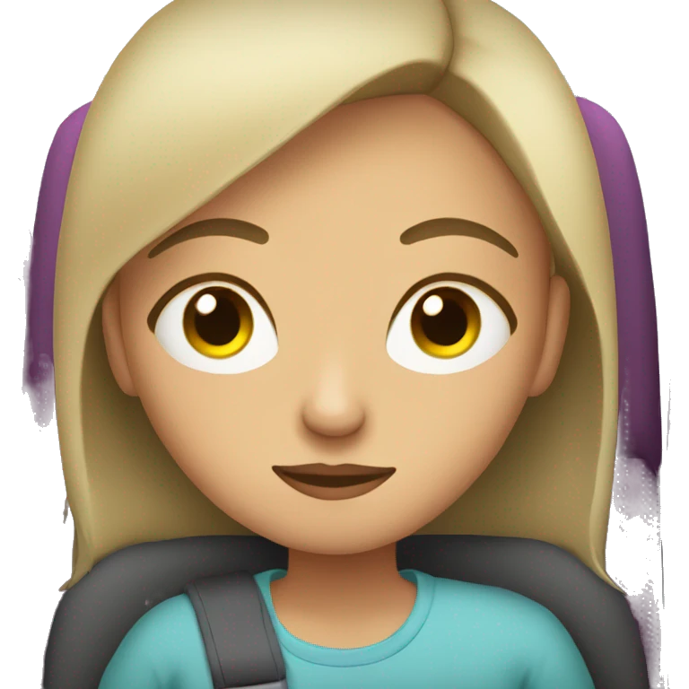 Girl sleeping in bus emoji