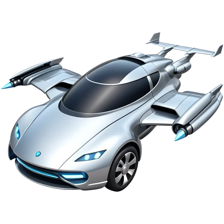 futuristic flying car with hover engines emoji