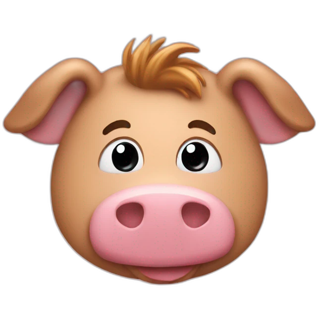Personne chevauchant un cochon emoji