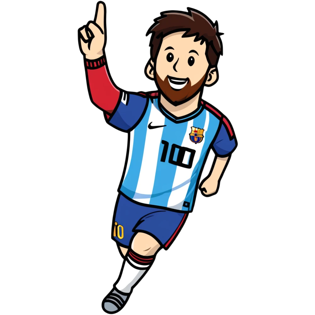 Lionel Messi celebrating goal emoji