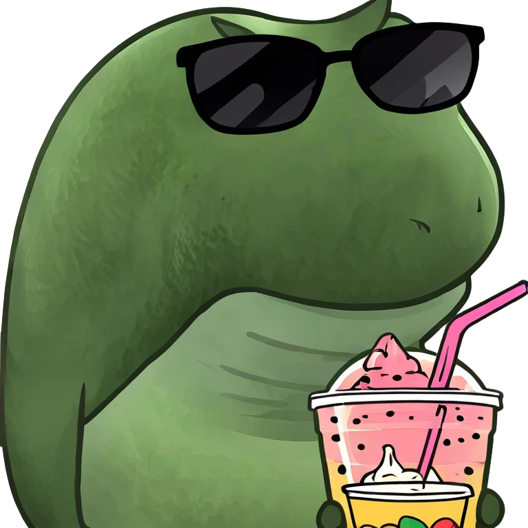 A narwal drinking boba emoji