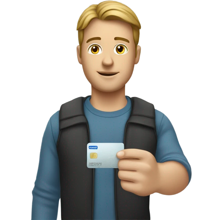 white guy showing a credit card  emoji