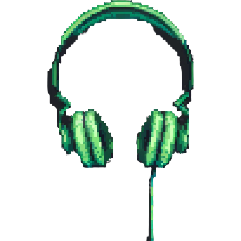 green headphones emoji