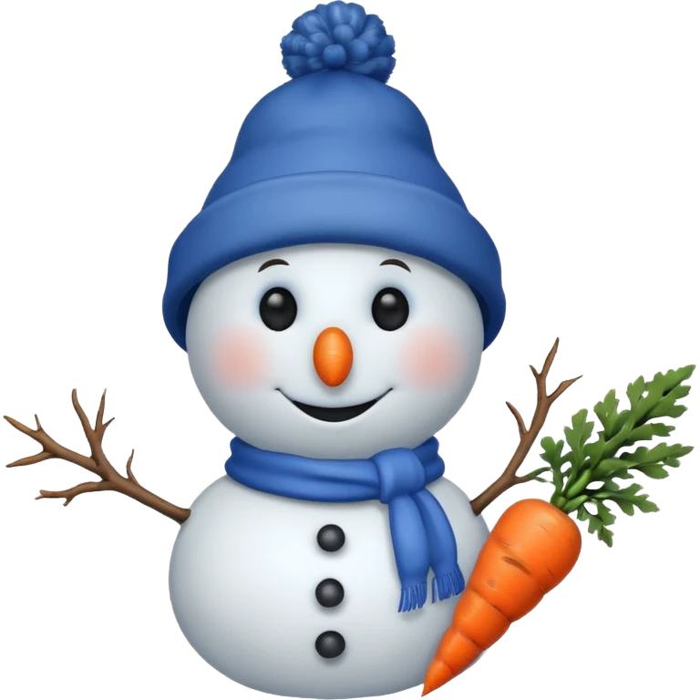 snowman wearing blue hat emoji