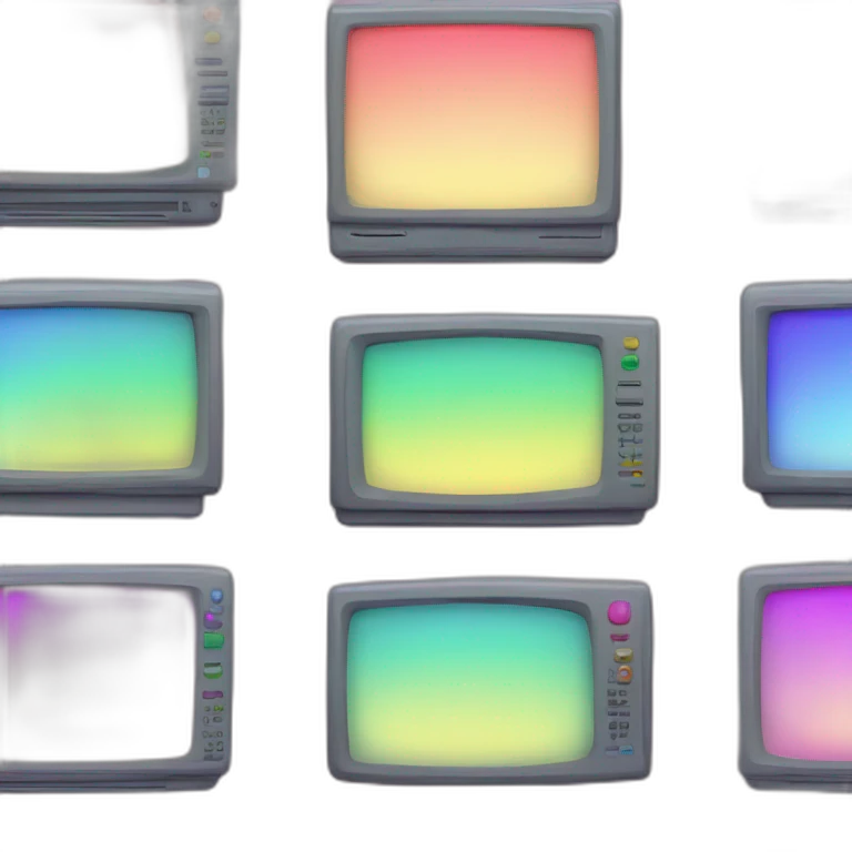 Cute rainbow coloured old computer screen emoji