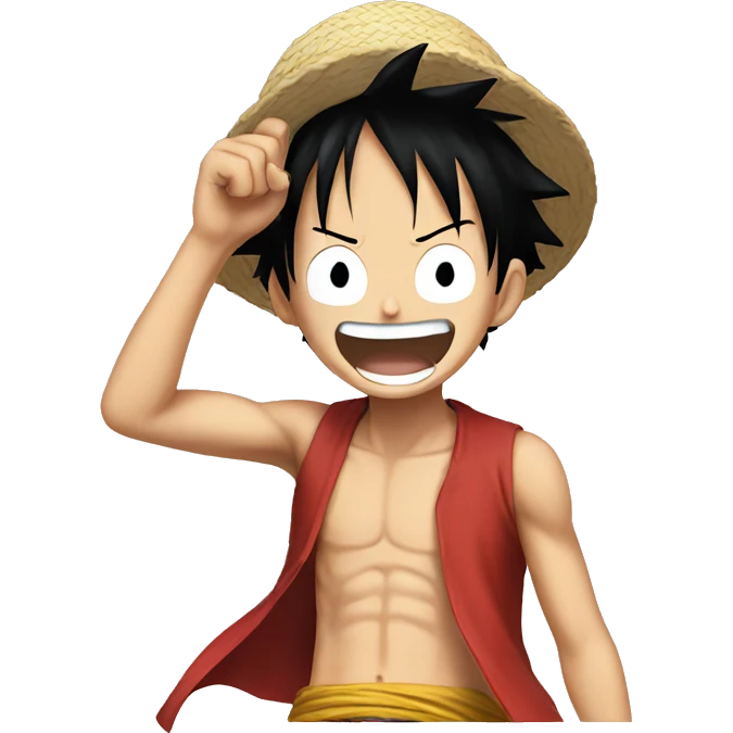 Luffy from one piece cheering emoji