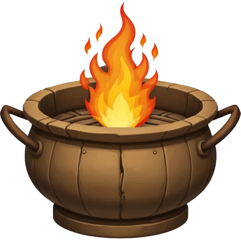 can you make a really medieval looking fire basin with a fire coming out of the top emoji