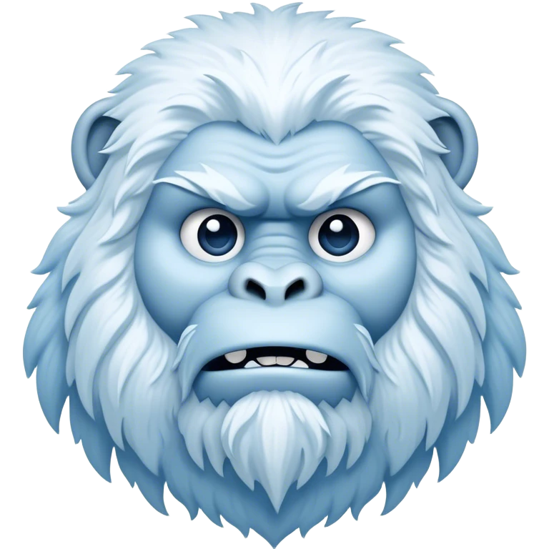 Cinematic Noble Yeti Portrait Emoji, Grand and enigmatic, with a towering, snow-dusted figure in pristine whites and cool blues, exuding ancient, mystical wisdom and stoic majesty, simplified yet exquisitely detailed with frosty textures, glowing with a gentle, icy outline that captures the awe-inspiring presence of a guardian of the frozen wilds! emoji