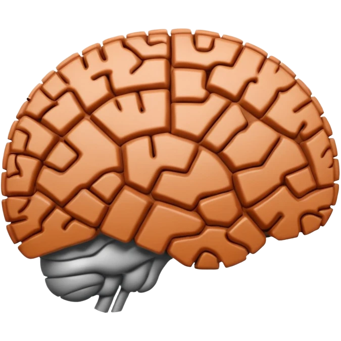 a fuzzy brick inside of a brain emoji