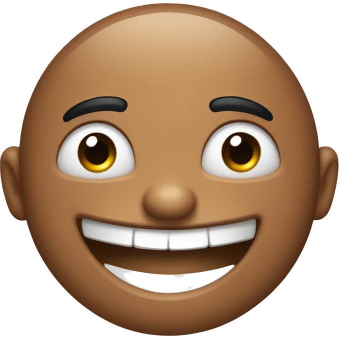 Grinning face mixed with an eyebrow raise emoji