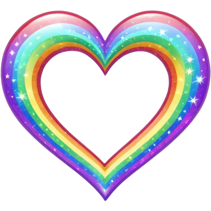 heart with rainbow sparkle trail emoji