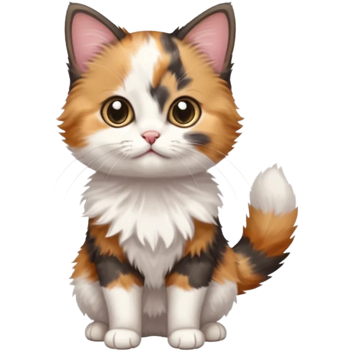 Munchkin kitten standing over the table emoji