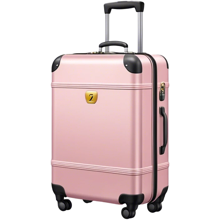 light pink Metallic luxury luggage case emoji