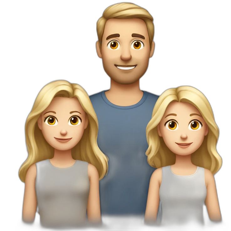 Family of 5 blonde mom brown hair dad 8year old blonde girl, 4year old light brown hair boy and 1 year old light brown hair girl emoji