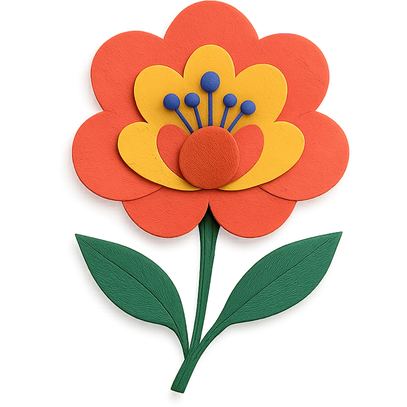 flower fantasy with layered cut-out look emoji