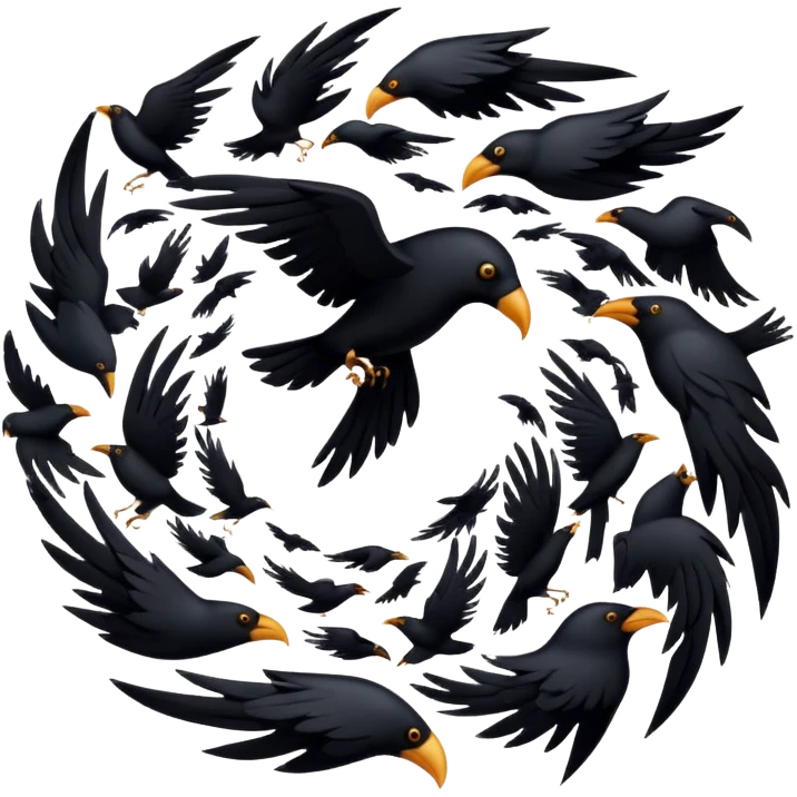 Mix tornado with crows emoji