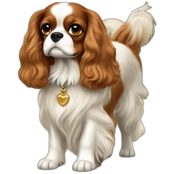 King Charles Cavalier blenhiem dogwalking emoji