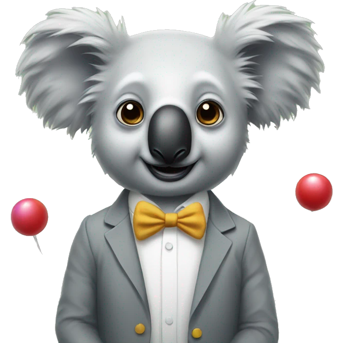 Koala with a clown wig emoji
