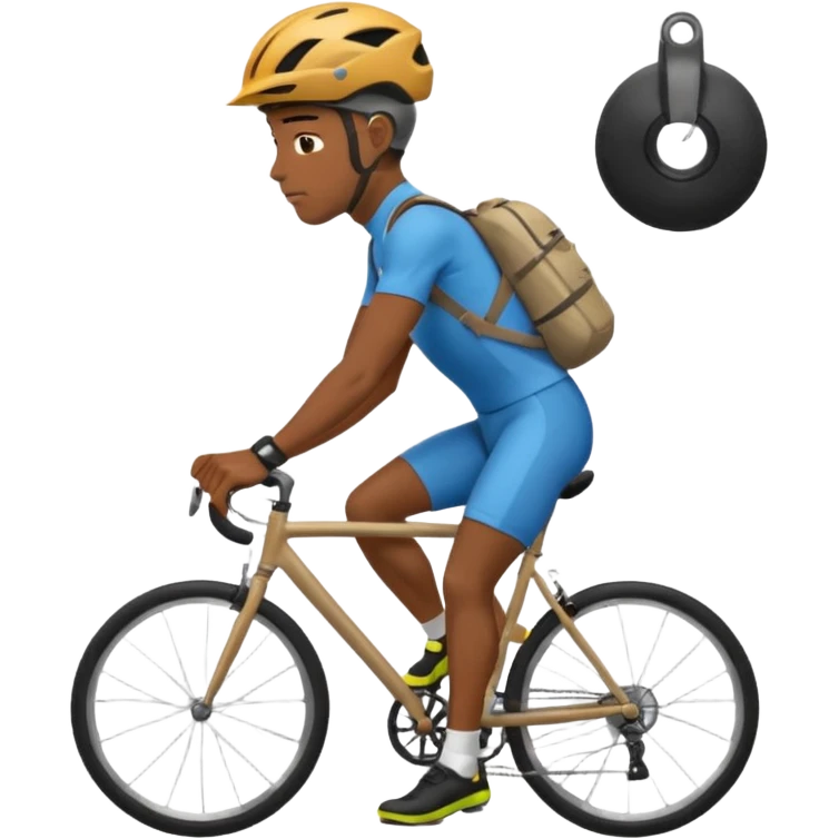 City Cyclist black man emoji