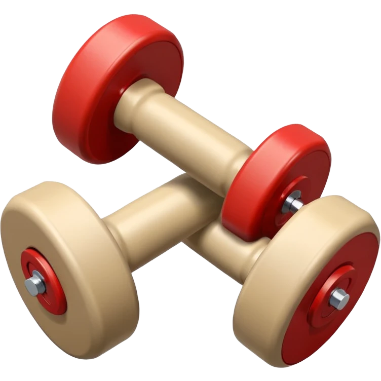 beige dumbbells slightly tilted emoji