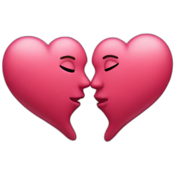 hearts flying couple kissing emoji
