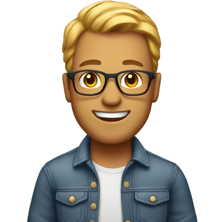 smiling male in casual attire nye  emoji