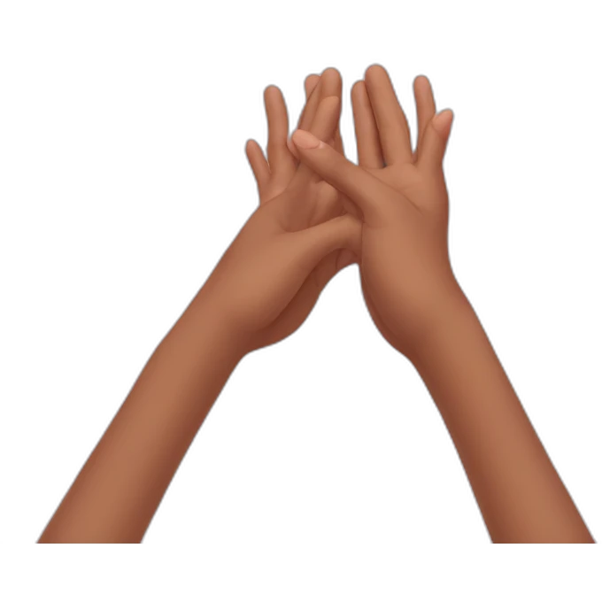 tiny hands on fingers making tiny hearts emoji