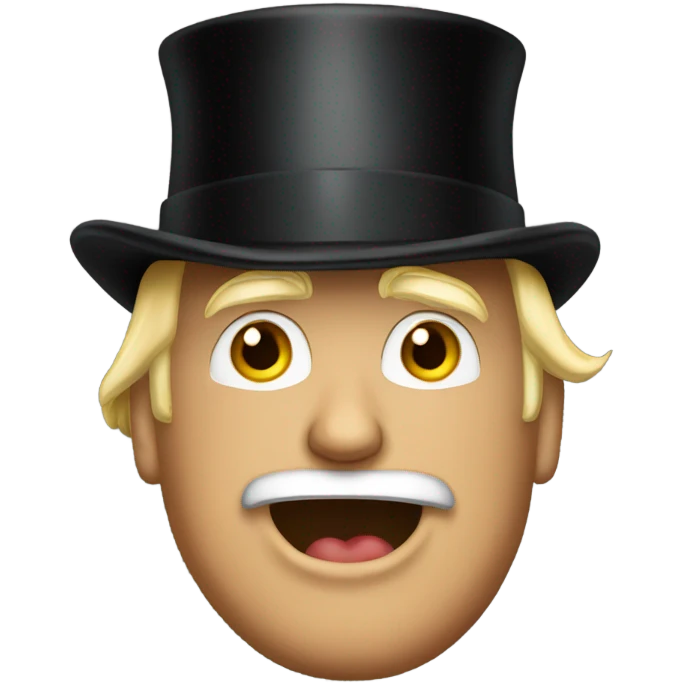 Donald Trump wearing a top hat  emoji