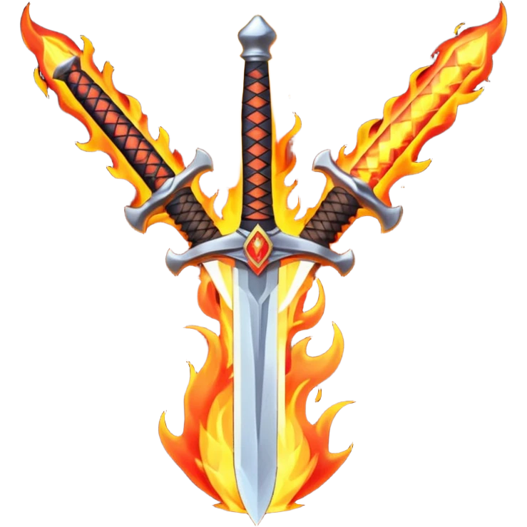 sword on fire crossed emoji