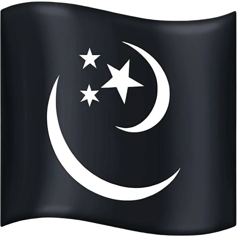 Black flag shahada in middle emoji
