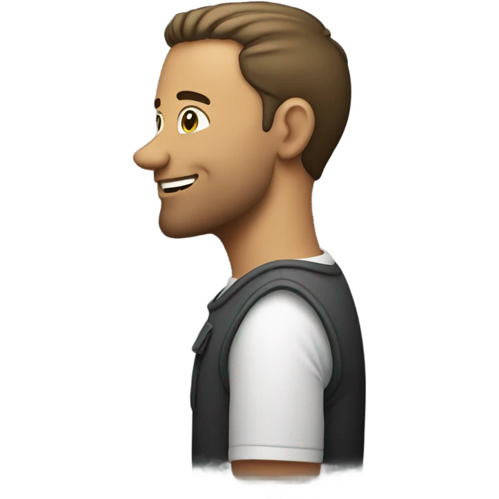 30 year old man side profile talking emoji