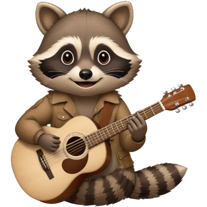 Raccon with guitar emoji