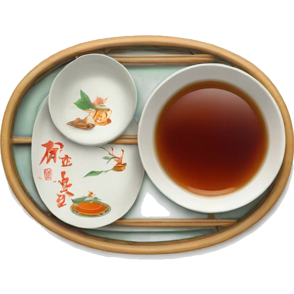 chinese tray with tea emoji