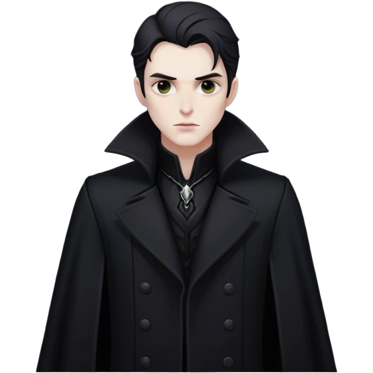 Shadow lord in a clad black long coat emoji