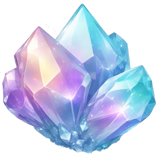 Sparkly glossy Pastel iridescent glass crystal cluster emoji
