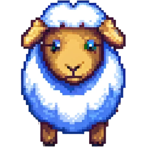 square blocky Minecraft style sheep emoji