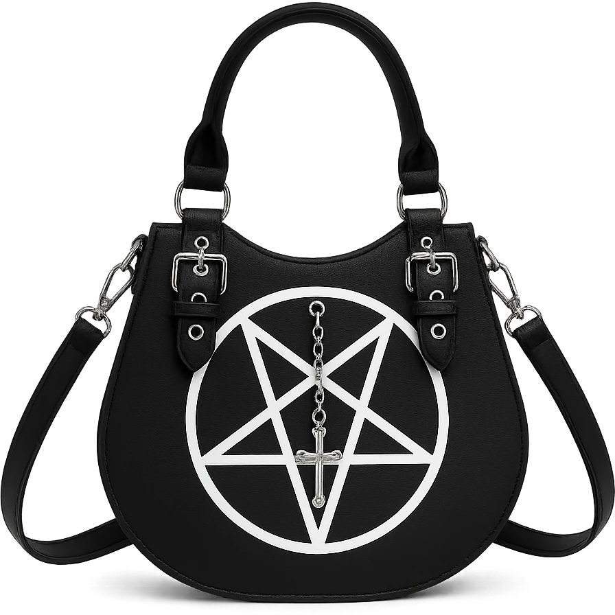 Back white goth purse without background explore emoji