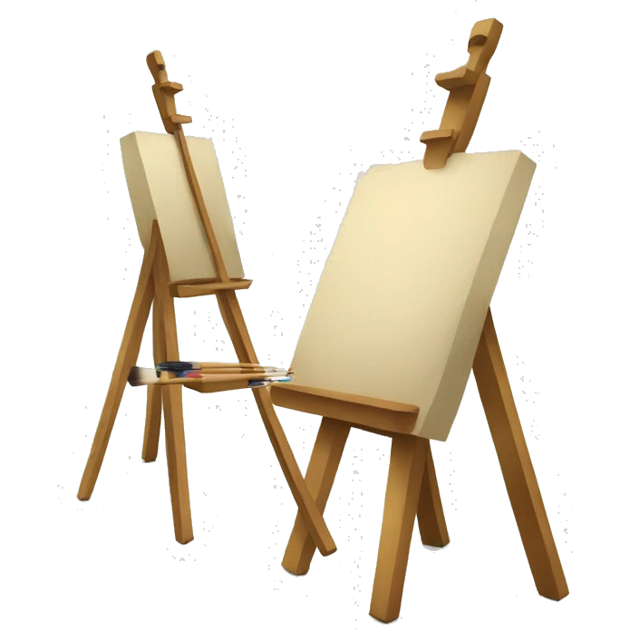 ART EASEL WITH PAINT BRUSHES emoji