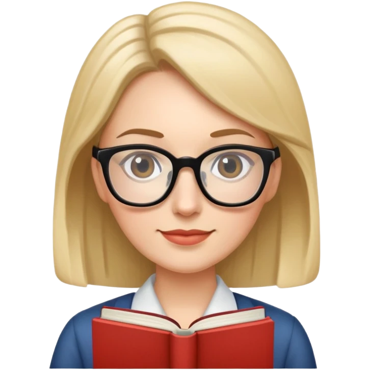 female teacher with glasses and book emoji