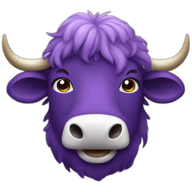 purple yak with a moustache emoji