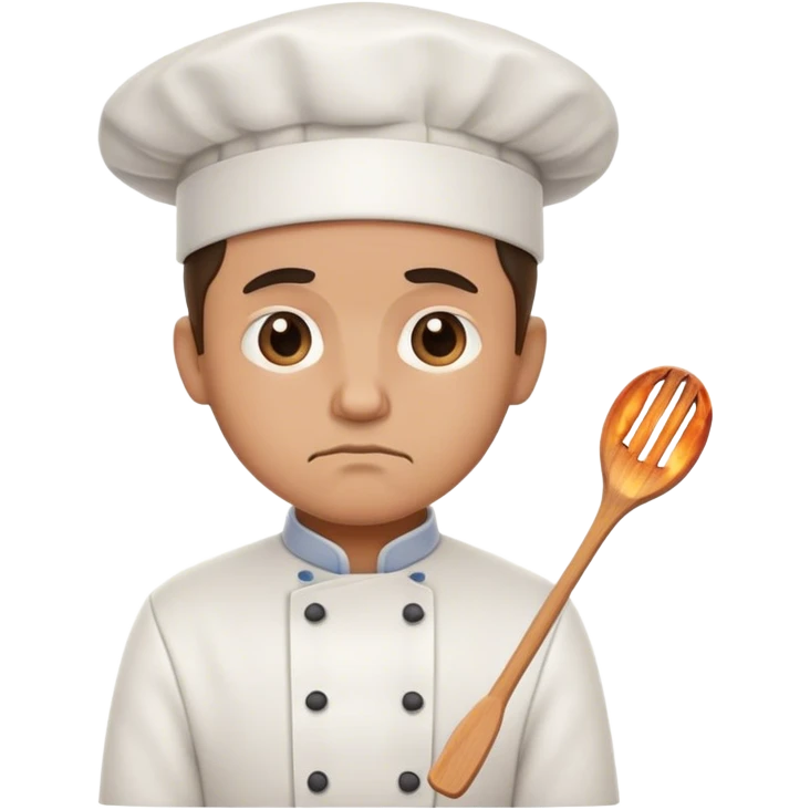 Sad chef grilling emoji